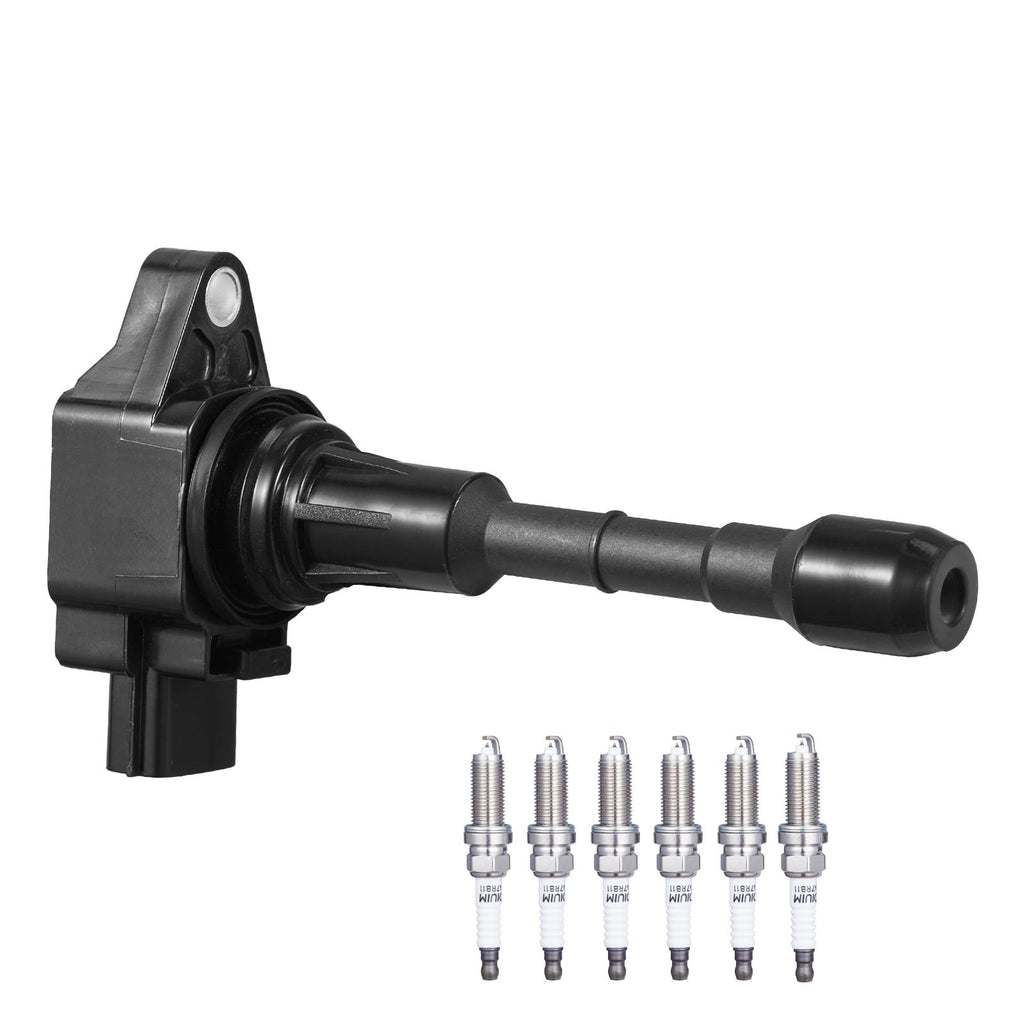 Ignition Coil Pack and Spark Plugs, Set of 6, Compatible with Nissan Murano Maxima Pathfinder 350Z Altima Quest Infiniti EX35 FX35 G25 G35 JX35 M35 M35h Q50 Q70 QX60 3.5L V6, for UF550 C1670