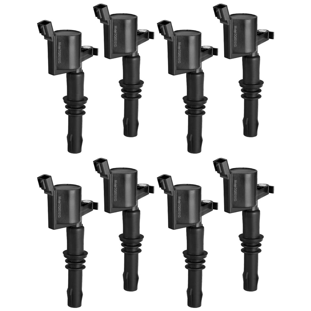 Ignition Coil Pack, Set of 8, Compatible with Ford Expedition F150 F250 F350 Lincoln Mark LT Lincoln Navigator, for Engines 4.6L 5.4L V8 6.8L V10, Replacement for DG511 5C1584 C1541 UF537 FD508