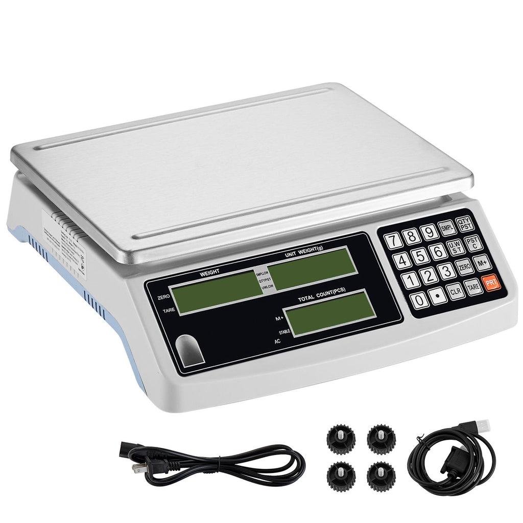Industrial Counting Scale, 15 kg x 0.5 g, Digital Scale for Parts and Coins, g/kg/lb Units, Electronic Gram Scale Inventory Counting Scale Kitchen Jewelry Scale with RS232 Port and 3 LCD Screens
