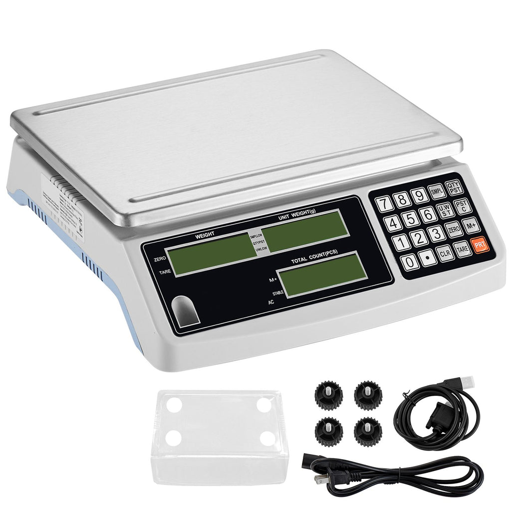 Industrial Counting Scale, 30 kg x 1 g, Digital Scale for Parts and Coins, g/kg/lb Units, Electronic Gram Scale Inventory Counting Scale Kitchen Jewelry Scale with RS232 Port and 3 LCD Screens