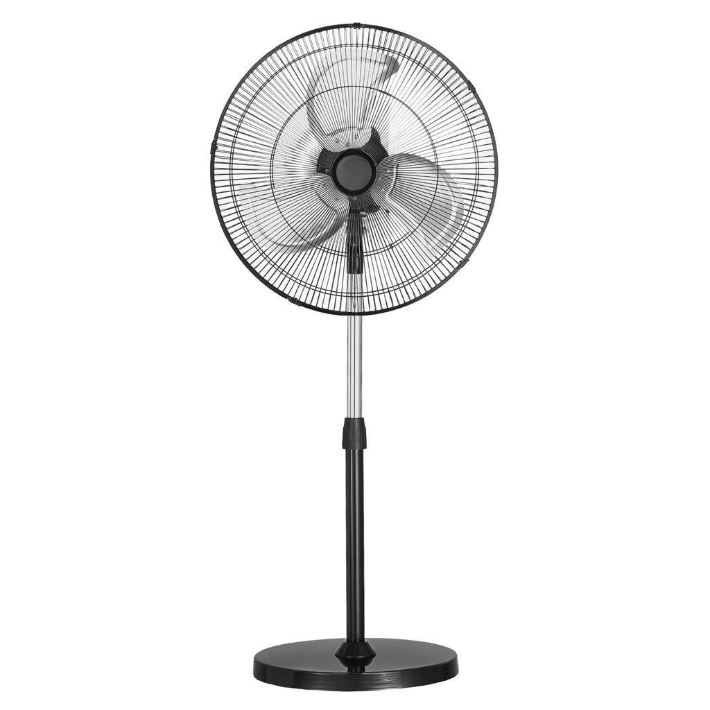 Industrial Pedestal Fan, 18 Inch 90-Degree Oscillating Fan, Height Adjustable Standing Fans with 3 Adjustable Speeds, High Power Fans for Warehouse,Garage,Commercial,Residential, Black