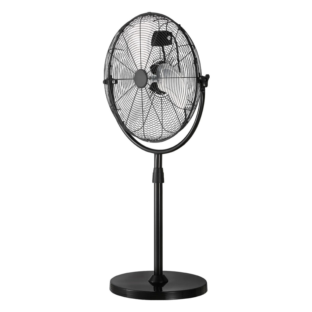Industrial Pedestal Fan, 18 Inch Standing Fan with 45.3 to 57.9 Inches Adjustable Height, Floor Fans with 3 Adjustable Speeds, High Power Fans for Warehouse,Garage,Commercial,Residential, Black
