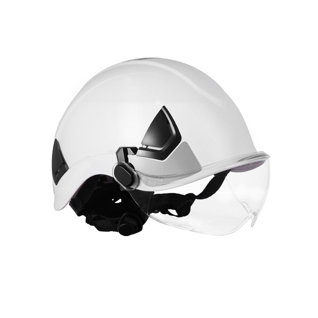Industrial Safety Helmet, ANSI/ISEA Z89.1 Approved ABS Hard Hat with Visor & 6-Point Ratchet Suspension, Adjustable Vented Hardhat for Men & Women, for Outdoor and Indoor Construction Workwear
