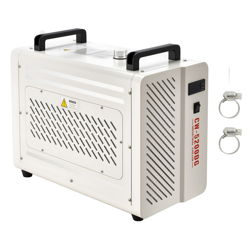 Industrial Water Chiller, 5460 BTU/h, Industrial Water Cooler Cooling System with Compressor, 1.8 Gal Tank Capacity, 3.4 GPM Max Flow, Laser Chiller, for CO2 Laser Engraving & Cutting Machine