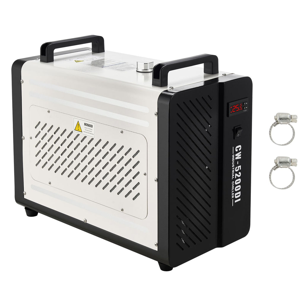 Industrial Water Chiller, 5460 BTU/h, Industrial Water Cooler Cooling System with Compressor, 4.2 GPM Max Flow, 1.8 Gal Tank Capacity, Laser Chiller, for CO2 Laser Engraving & Cutting Machine