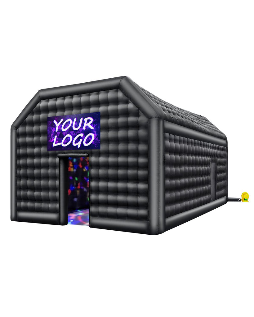 Inflatable Nightclub, 26.2 x 19.7 x 13.1 Ft, Blow up Party Tent with Disco Lights & 1100W Blower, Large Inflatable Night Club Tent for Adults, Inflatable House Cube for Wedding Birthday Black