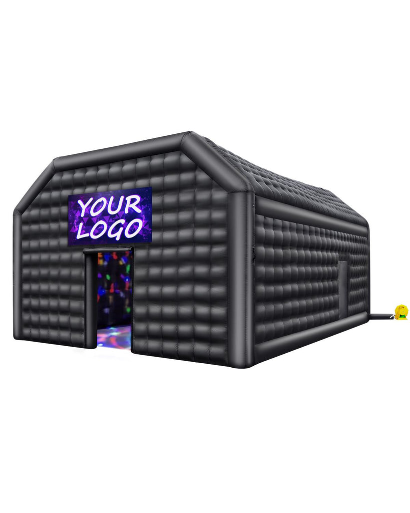Inflatable Nightclub, 29.5 x 19.7 x 13.1 Ft, Blow up Party Tent with 1100W Blower, Large Inflatable Night Club Tent for Adults, Easy Setup Inflatable House Air Cube for Wedding Birthday Black