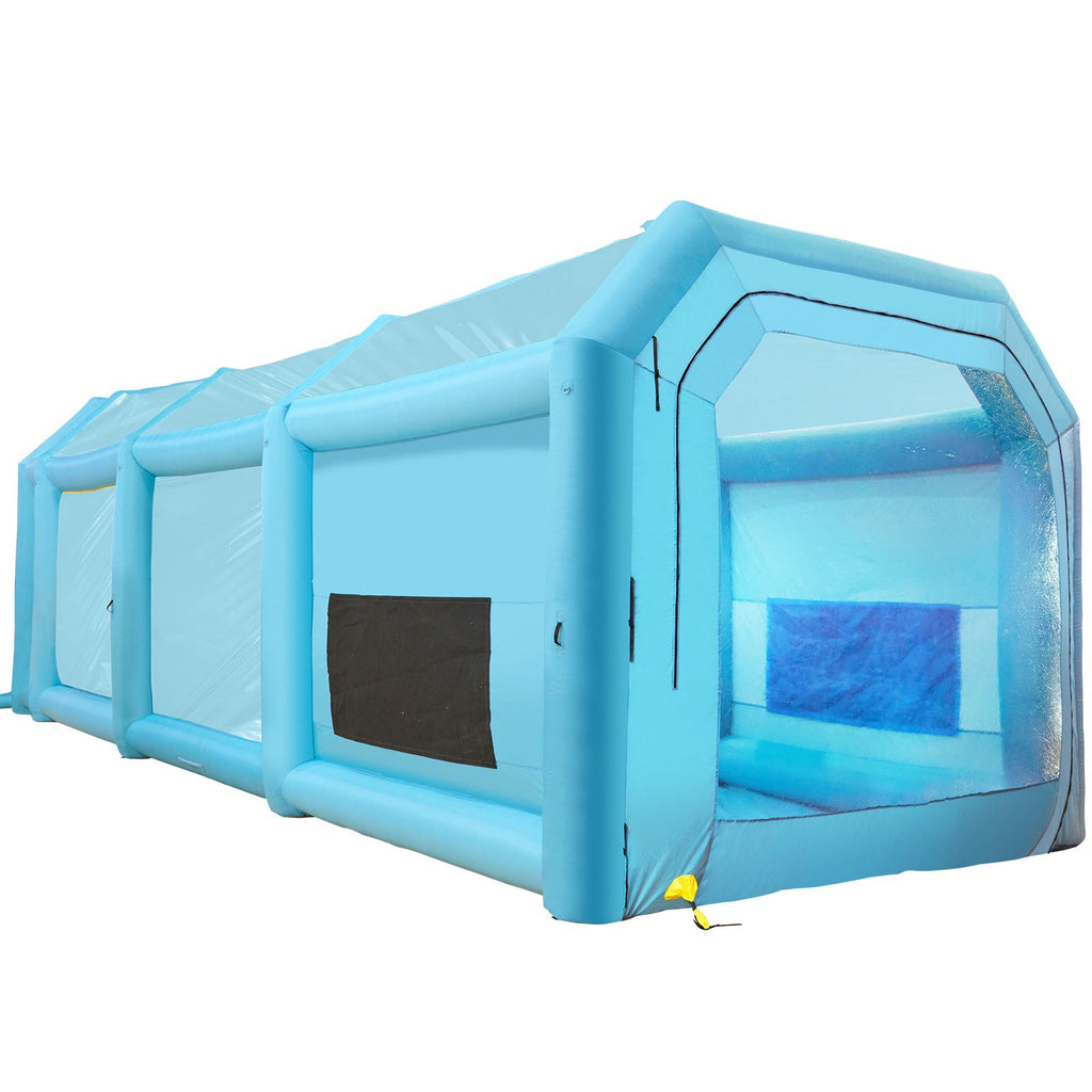 Inflatable Paint Booth, 39.4x16.4x13.1 ft Spray Paint Booth, with 2 Powerful Blowers, Inflatable Spray Booth with Air Filter System, Car Paint Booth for Car Parking Tent Workstation, Blue