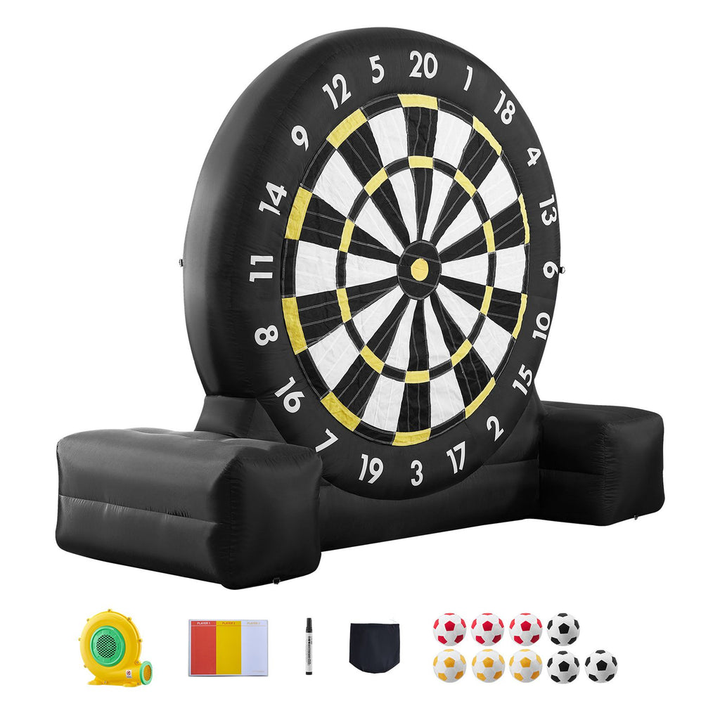Inflatable Soccer Dart Board, over 10 ft High Giant Soccer Dart Board with 9 Kick Balls & Air Pump, 2-Minutes Setup & Storage Bag for Easy Carrying, for Giant Yard Games, Giant Kick Darts Game