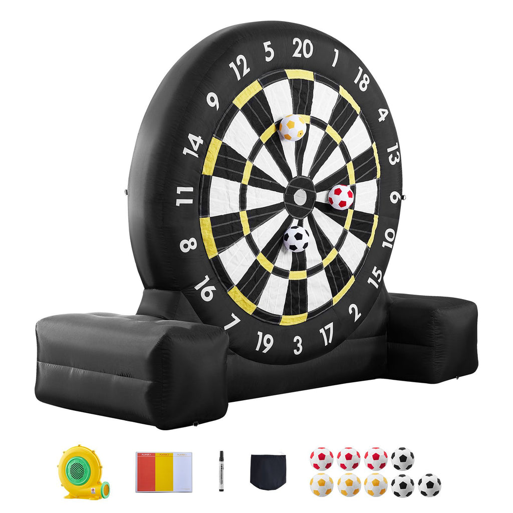 Inflatable Soccer Dart Board, over 8 ft High Giant Soccer Dart Board with 9 Kick Balls & Air Pump, 2-Minutes Setup & Storage Bag for Easy Carrying, for Giant Yard Games, Giant Kick Darts Game