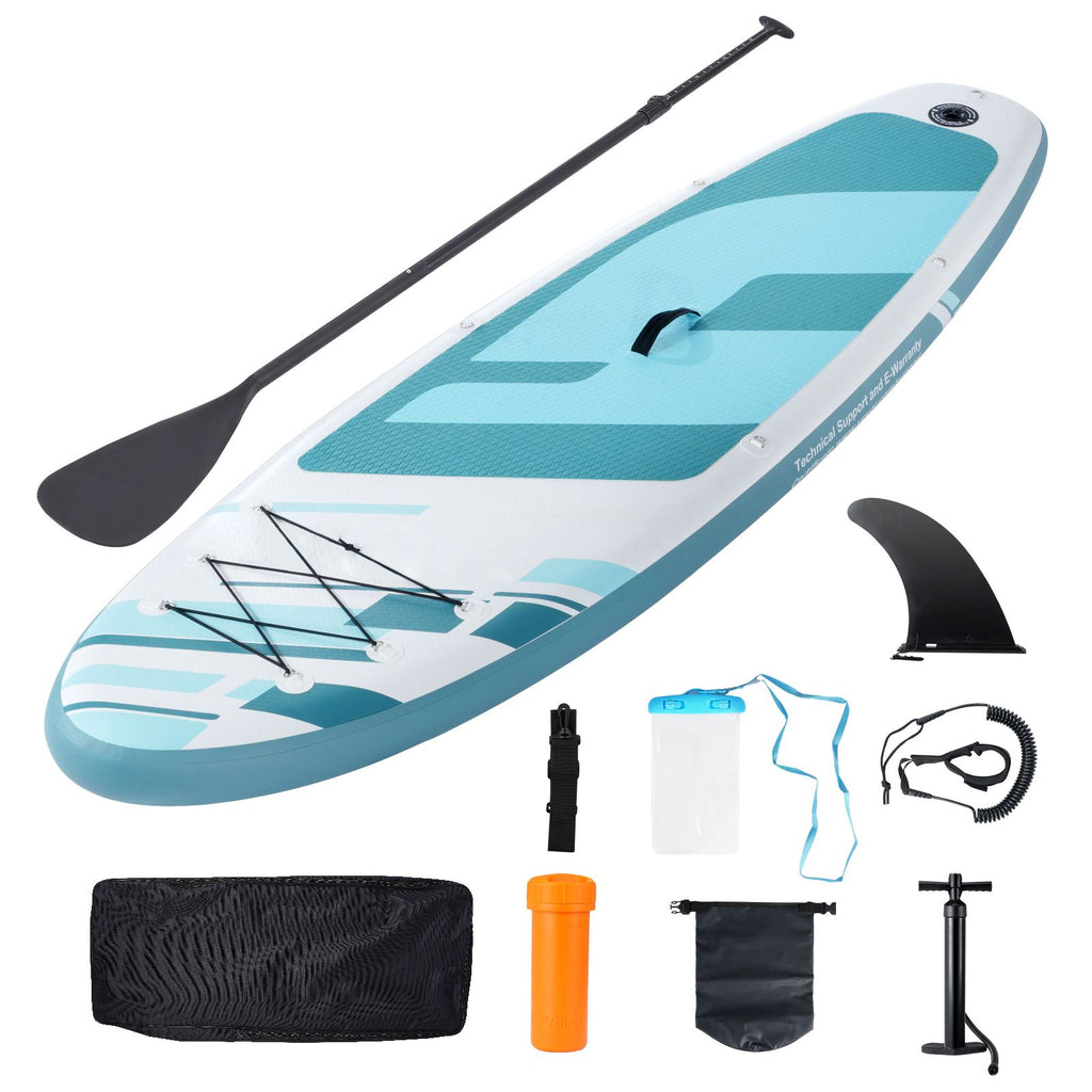 Inflatable Stand Up Paddle Board, 10' x 33" x 6" Wide SUP Paddleboard, with Board Accessories, Pump, Paddle, Fin, Phone Bag, Backpack, Ankle Leash, Repair Kit, Non-slip Deck for Youth & Adults