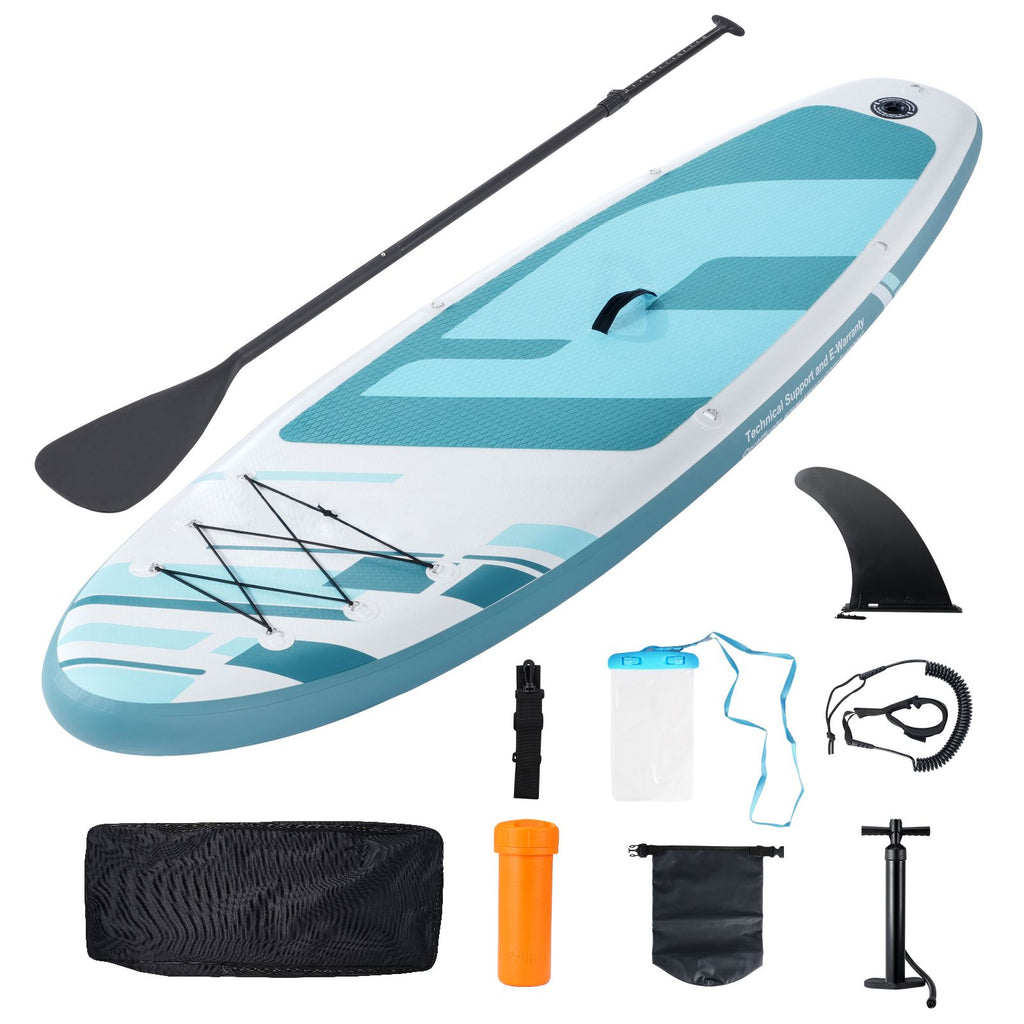 Inflatable Stand Up Paddle Board, 10.6' x 33" x 6" Wide SUP Paddleboard, with Board Accessories, Pump, Paddle, Fin, Phone Bag, Backpack, Ankle Leash, Repair Kit, Non-slip Deck for Youth & Adults