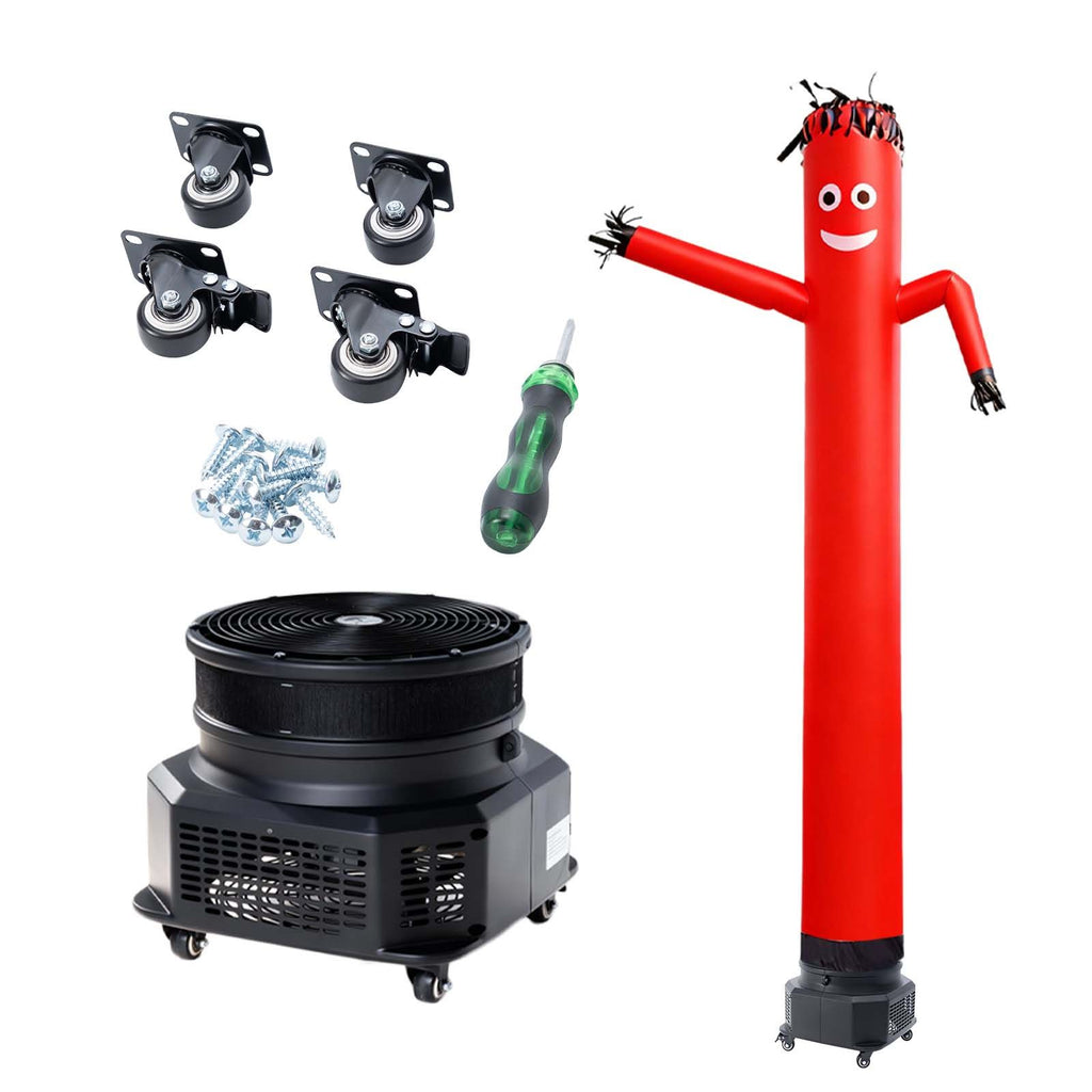 Inflatable Tube Man with Blower, 10 ft Tall, Wacky Waving Wind Flying Inflatable Dancing Tube Guy with 3/4 HP IPX3 Waterproof Blower Fan, for Outdoor Advertising Business Store Decoration, Red