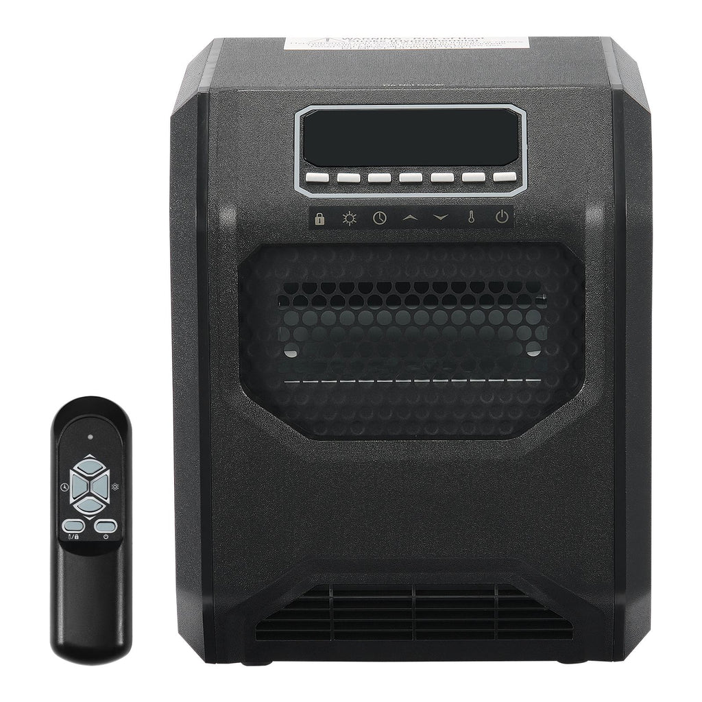 Infrared Heater, 1500W Remote Control Electric Space Heater, LED Patio Heater w/ 3 Speeds & Timer & Overheat/Tip-Over Protection & Child Lock, for Bedroom,Living Room,Nursery,Studio,ABS