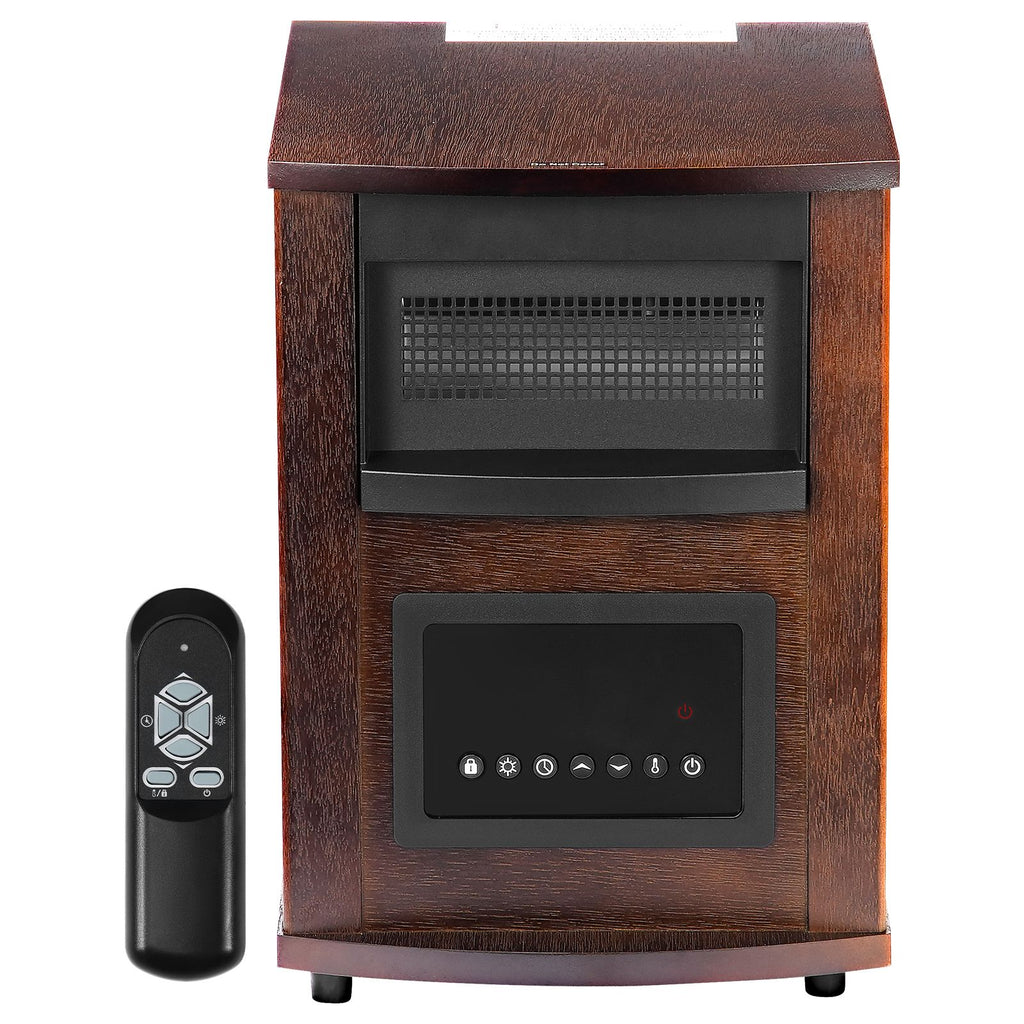 Infrared Heater, 1500W Remote Control Electric Space Heater, LED Patio Heater w/ 3 Speeds & Timer & Overheat/Tip-Over Protection & Child Lock, for Bedroom,Living Room,Nursery,Studio,MDF