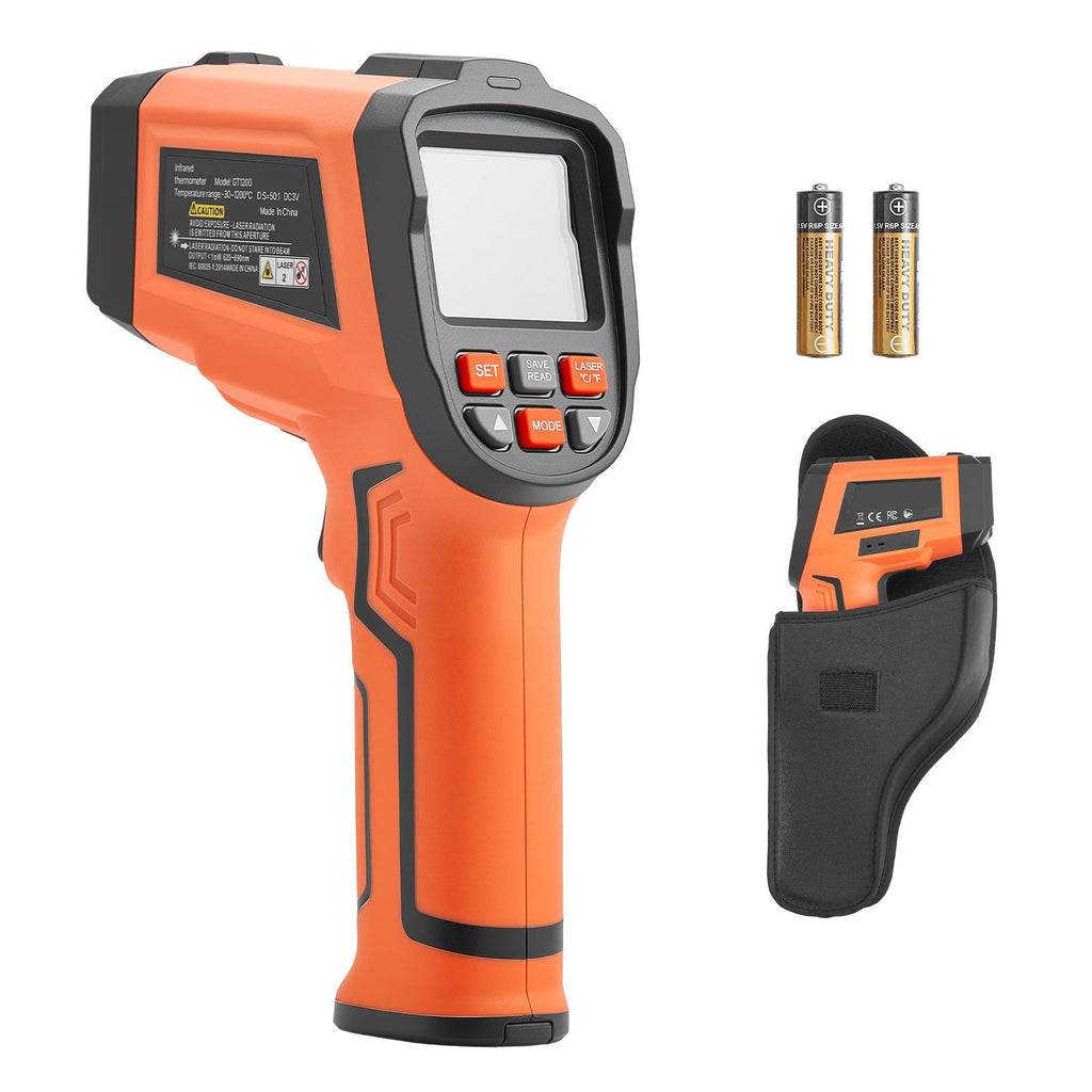 Infrared Thermometer, -22 F to 2192 F Dual-Mode IR Thermometer Gun with K-Type Thermocouple, Dual Laser Heat Temperature Gun Non-Contact for Cooking/Griddle/Engine/Industrial Use (Not for Human)