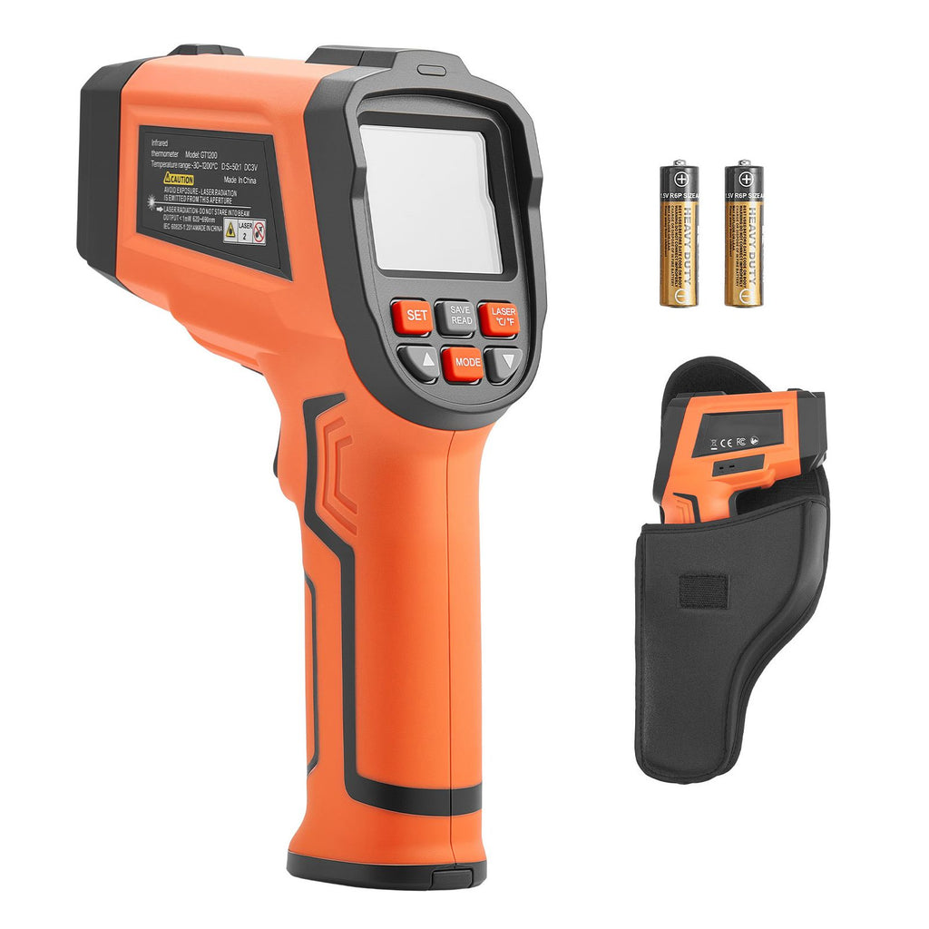 Infrared Thermometer, -22 F to 2912 F Dual-Mode IR Thermometer Gun with K-Type Thermocouple, Dual Laser Heat Temperature Gun Non-Contact for Metal Smelting/Engine/Industry/Cooking (Not for Human)