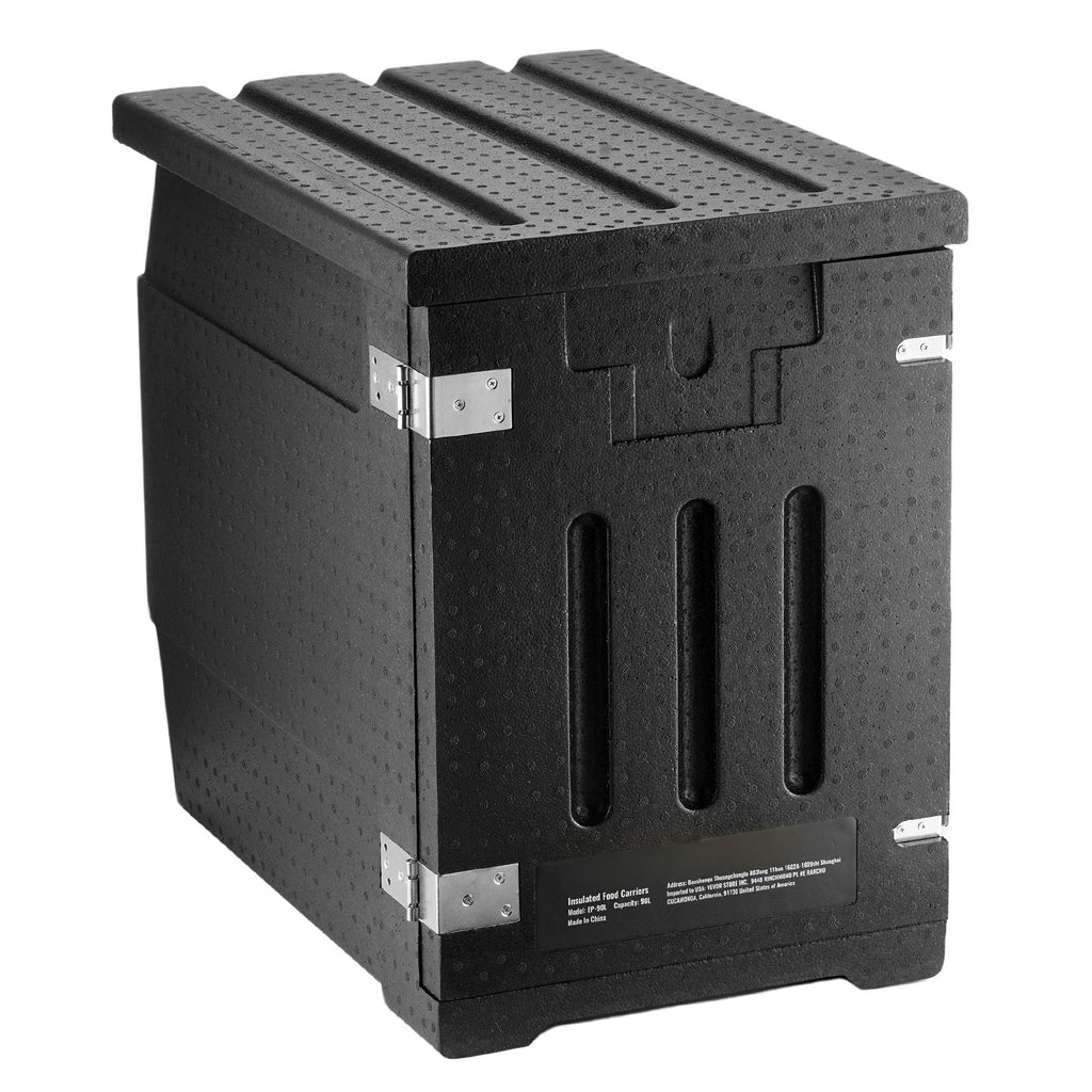 Insulated Food Pan Carrier, 82 Qt Hot Box for Catering, LLDPE Food Box Carrier with Double Buckles, Front Loading Food Warmer for Restaurant, Canteen, etc.