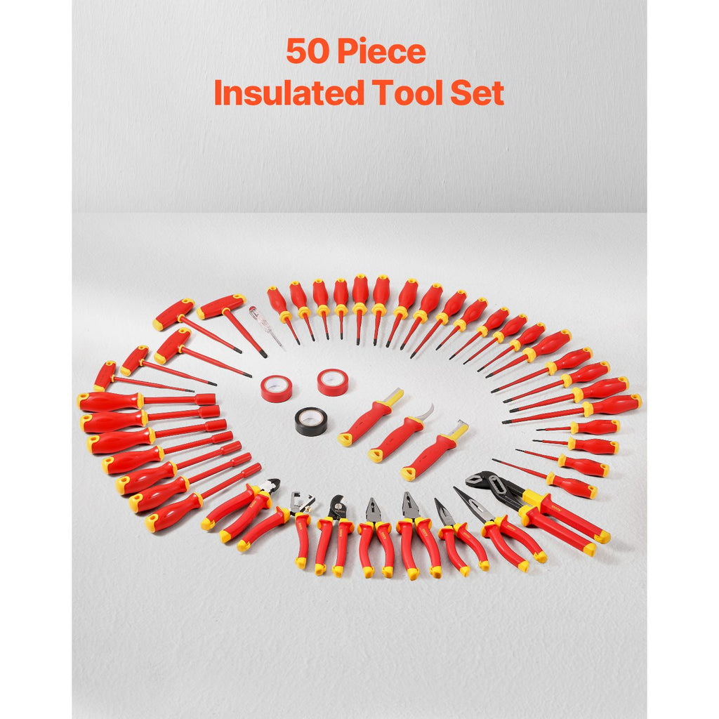 Insulated Screwdriver Set, 50-Piece Professional Electrical Screwdriver Set, 1000V Insulated Electrician Tool, with Magnetic Tips, T-Handle Hex Wrench, Screwdriver, Single-Pole Voltage Tester image 2