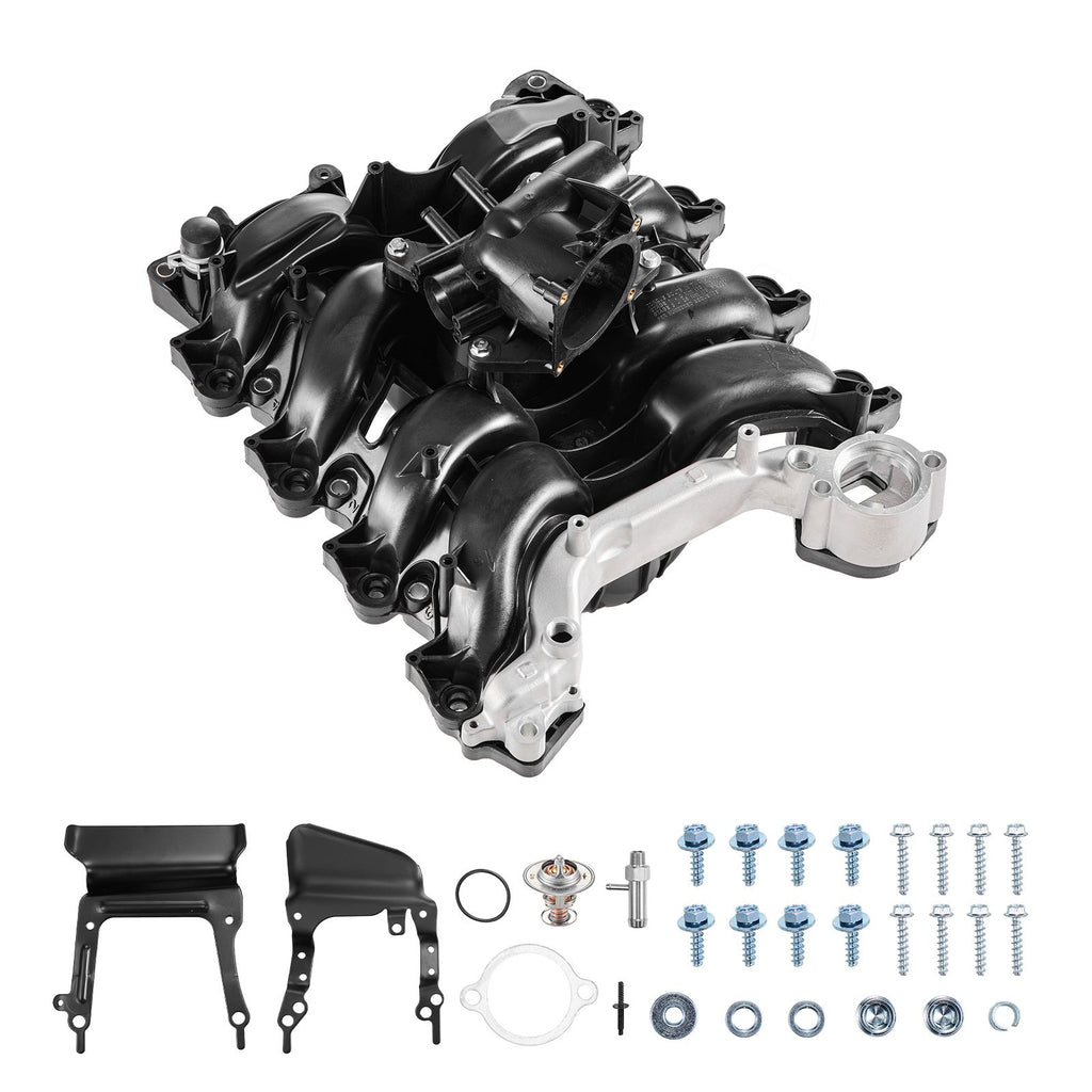 Intake Manifold, with Gasket, Engine Intake Manifold Assembly Compatible with 2007-2008 Ford F-150 / E-150 / E-250, Automotive Engine Replacement Kit Replace 615-375, 7L3Z-9424-B, 7L3Z-9424-F