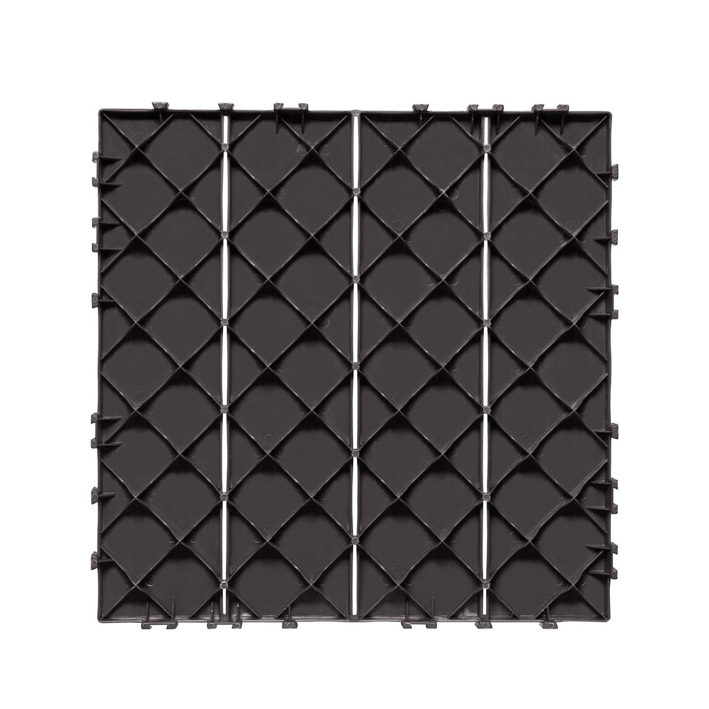 Interlocking Deck Tiles, 36 Pack,11.6"x11.6" 36 sq. ft Plastic Waterproof Outdoor Flooring All Weather Use, Patio Floor Decking Covering Tiles for Porch Poolside Balcony Backyard, Dark Brown