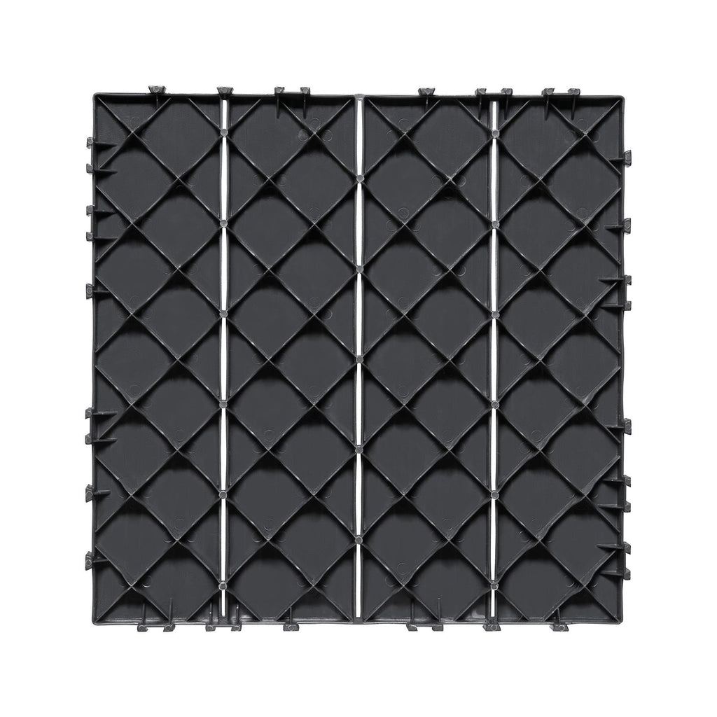 Interlocking Deck Tiles, 36 Pack,11.6"x11.6" 36 sq. ft Plastic Waterproof Outdoor Flooring All Weather Use, Patio Floor Decking Covering Tiles for Porch Poolside Balcony Backyard, Dark Grey