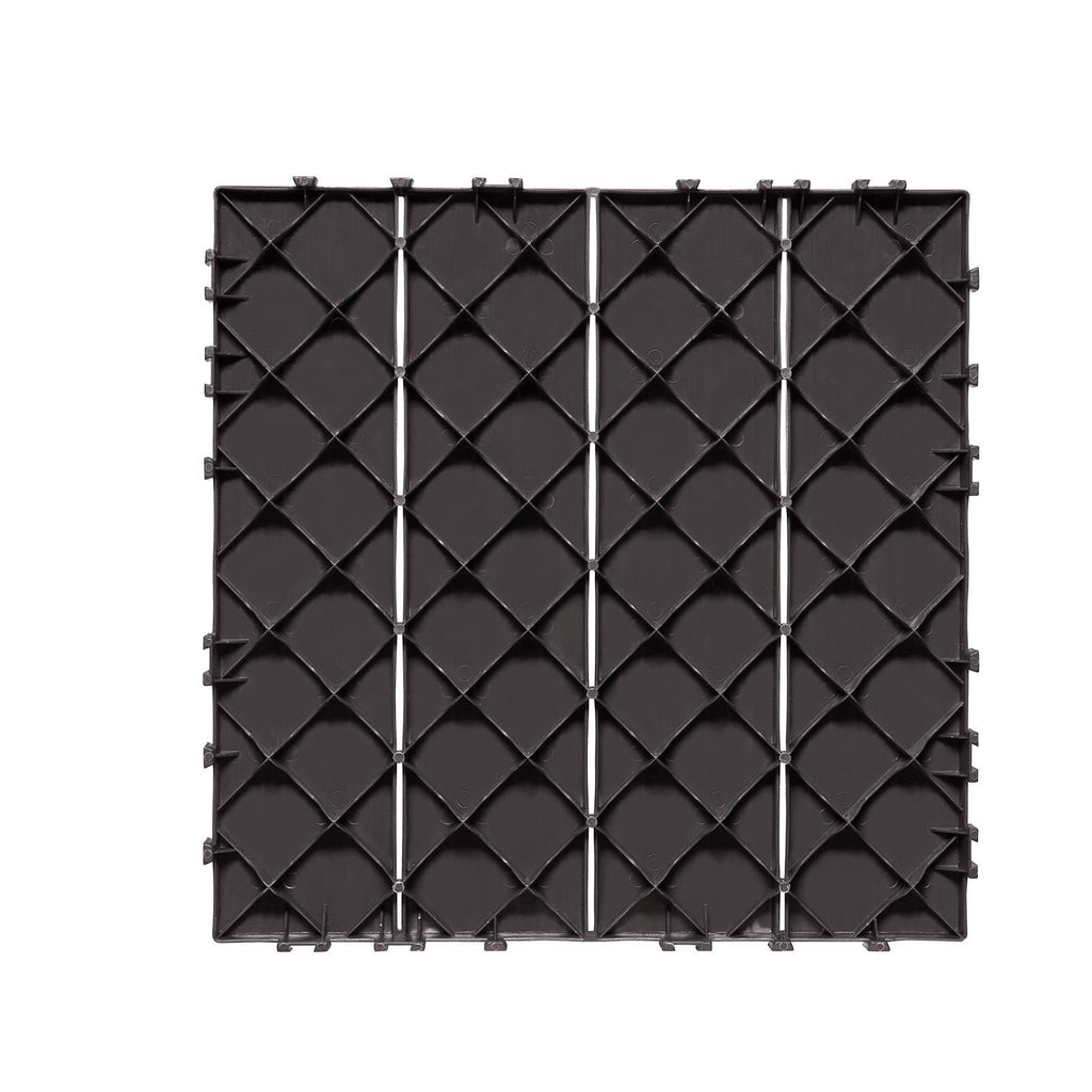 Interlocking Deck Tiles, 54 Pack,12"x12" 54 sq. ft Plastic Waterproof Outdoor Flooring All Weather Use, Patio Floor Decking Covering Tiles for Porch Poolside Balcony Backyard, Dark Brown
