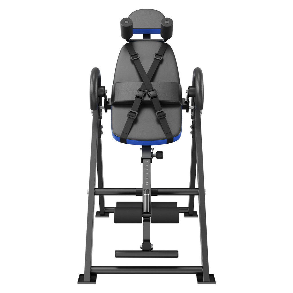 Inversion Table, 300 lbs Capacity Heavy Duty Inversion Table, Decompression Back Stretcher Machine, Strength Training Equipment with Headrest, Ankle Lock, Adjustable Protective Belt, Blue/Black