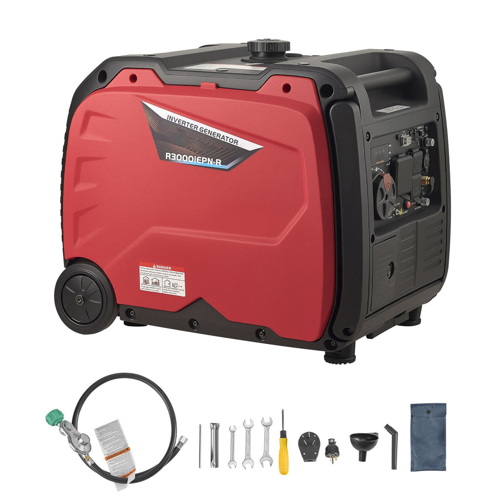 Inverter Generator, 4200W Peak Watt Quiet Inverter Generator, Dual Fuel Inverters Generators for Home Outdoor, Gas & LPG Powered, Stable Power, CO Sensor, RV Ready 8.3A Outlet, Long Run Time