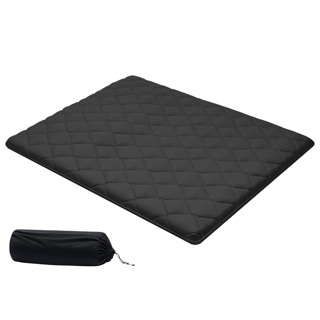 Japanese Tatami Mat, Queen Size Foldable Japanese Tatami Mattress, Futon Mattress with Storage Bag & Fastener, 9-Layer Floor Mat for Sleeping, Dorm, Meditation, Yoga, 80 x 60 x 3.5 in, Black