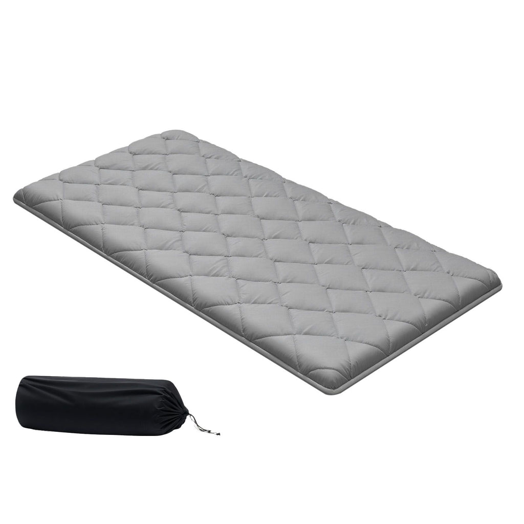 Japanese Tatami Mat, Twin Size Foldable Japanese Tatami Mattress, Futon Mattress with Storage Bag & Fastener, 9-Layer Floor Mat for Sleeping, Dormitory, Meditation, Yoga, 80 x 39 x 3.5 in, Gray