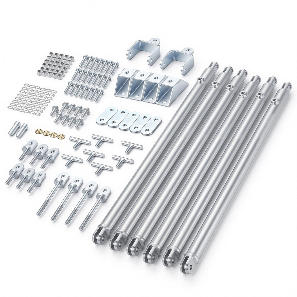 JT's Strong Arm Jack Stabilizer Kit 191023, Fits for 5th Wheel RV and Travel Trailer Kit, Fifth-Wheel Jack Stabilizer for Telescopic System, Reduces Chassis Movement, Easy Bolt-On Installation