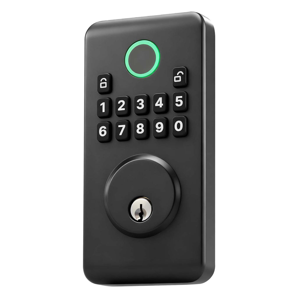 Keyless Entry Door Lock, Electronic Deadbolt with Customizable User Codes, Pioneering Easy-Grip Design, Keyed Entry, Auto Lock, Anti-Peeking Password, Backlit Keypad, for Home, Matte Black