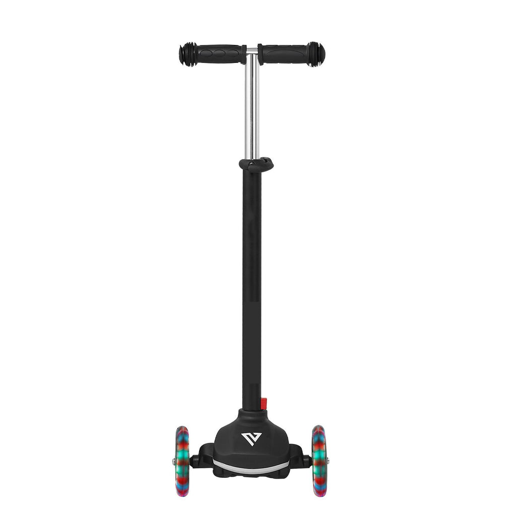 Kick Scooter for Kids Ages 3+, 3-Wheel Toddler Scooter with Light-Up Wheels, Adjustable Height Handlebar, Wide Anti-Slip Deck, Lightweight Aluminum Frame for Boys & Girls up to 165 lbs, Black
