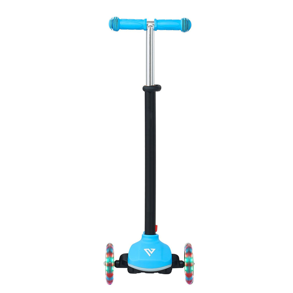 Kick Scooter for Kids Ages 3+, 3-Wheel Toddler Scooter with Light-Up Wheels, Adjustable Height Handlebar, Wide Anti-Slip Deck, Lightweight Aluminum Frame for Boys & Girls up to 165 lbs, Blue
