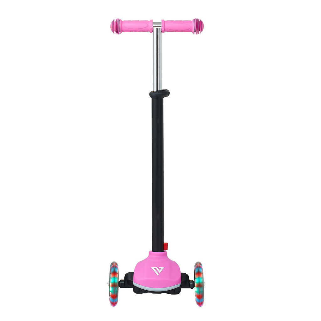 Kick Scooter for Kids Ages 3+, 3-Wheel Toddler Scooter with Light-Up Wheels, Adjustable Height Handlebar, Wide Anti-Slip Deck, Lightweight Aluminum Frame for Boys & Girls up to 165 lbs, Pink