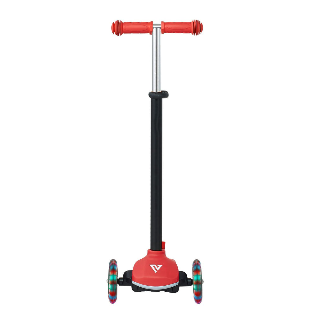 Kick Scooter for Kids Ages 3+, 3-Wheel Toddler Scooter with Light-Up Wheels, Adjustable Height Handlebar, Wide Anti-Slip Deck, Lightweight Aluminum Frame for Boys & Girls up to 165 lbs, Red