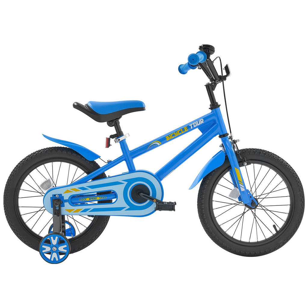 Kids Bike, 16 Inches BMX Style Children Bicycle, Rider Height 3.28 ft - 4.27 ft, Training Wheels Included, Sturdy and Easy to Assemble, Toddler Bike for Boys & Girls Learning to Ride, Blue