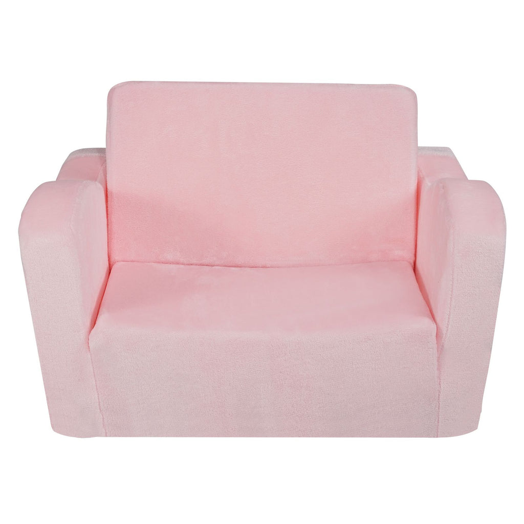 Kids Couch, 2-in-1 Toddler Chairs Comfy, Toddler Couch Sofa Bed Fold Out, Convertible Sofa to Lounger, Kids Chair Seat Playroom Furniture for Kids Girls & Boys, Pink
