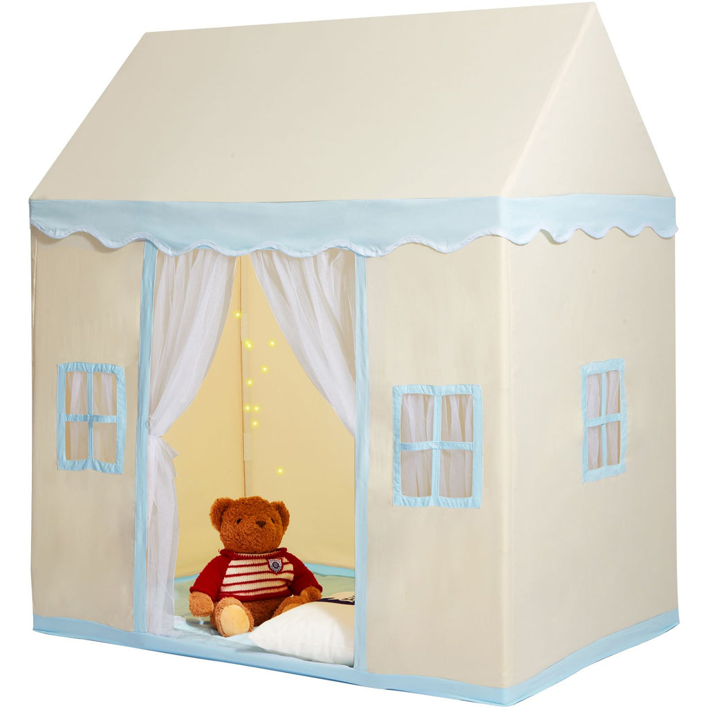 Kids Play Tent, Kids Tent for Kids 1-5 Years Old, Toddler Tent with Mat and Tent Lamp, Tent for Kids with Windows for Indoor and Outdoor, Play House Castle Tent for Boys and Girls, Beige image 2