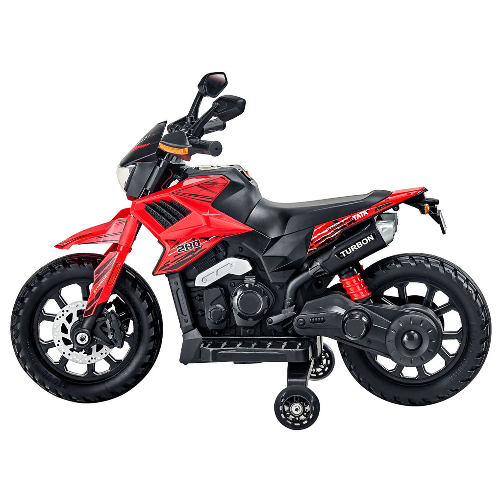 Kids Ride On Motorcycle, 6V Battery Powered Electric Motorcycle with Speed Up to 3mph, Detachable Training Wheels, Headlight, LED Light, Music, Bluetooth, Gift for Children Boys Girls Aged 3-4