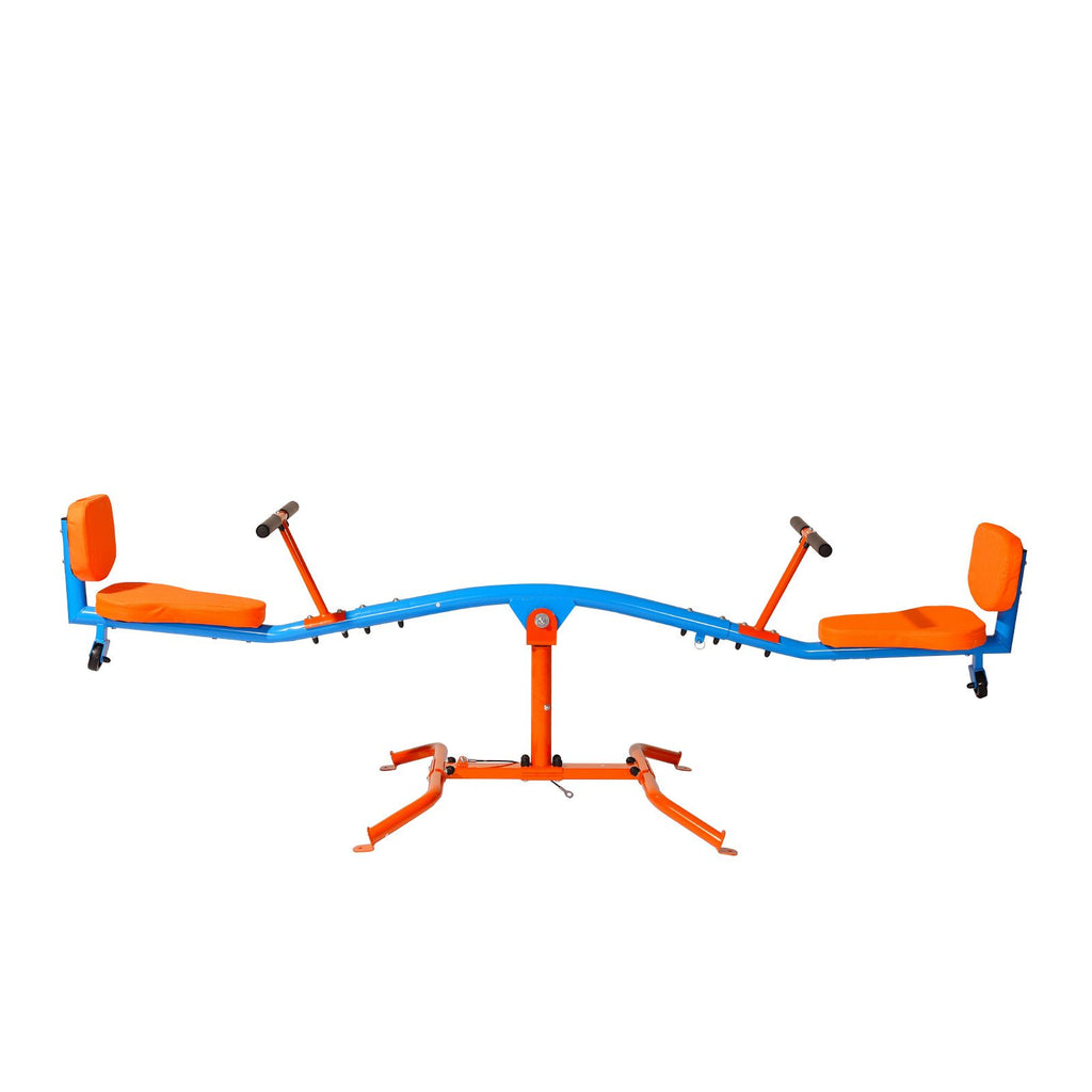 Kids Seesaw, 300 lbs Load Capacity, Sit and Spin Teeter Totter with Easy-Grip Handles, Kids Outdoor Playground Equipment, Outside Toys, Swiveling 360 Degrees Rotating for Children Aged 3+