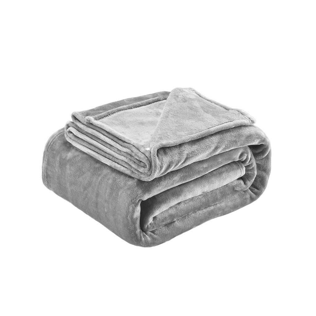 King Size Blanket, 108 x 90 inches, Lightweight and Fuzzy Throw Blanket for Bed, Cozy Grey King Blanket for All Season, Warm Plush Machine Washable Bedding, Grey
