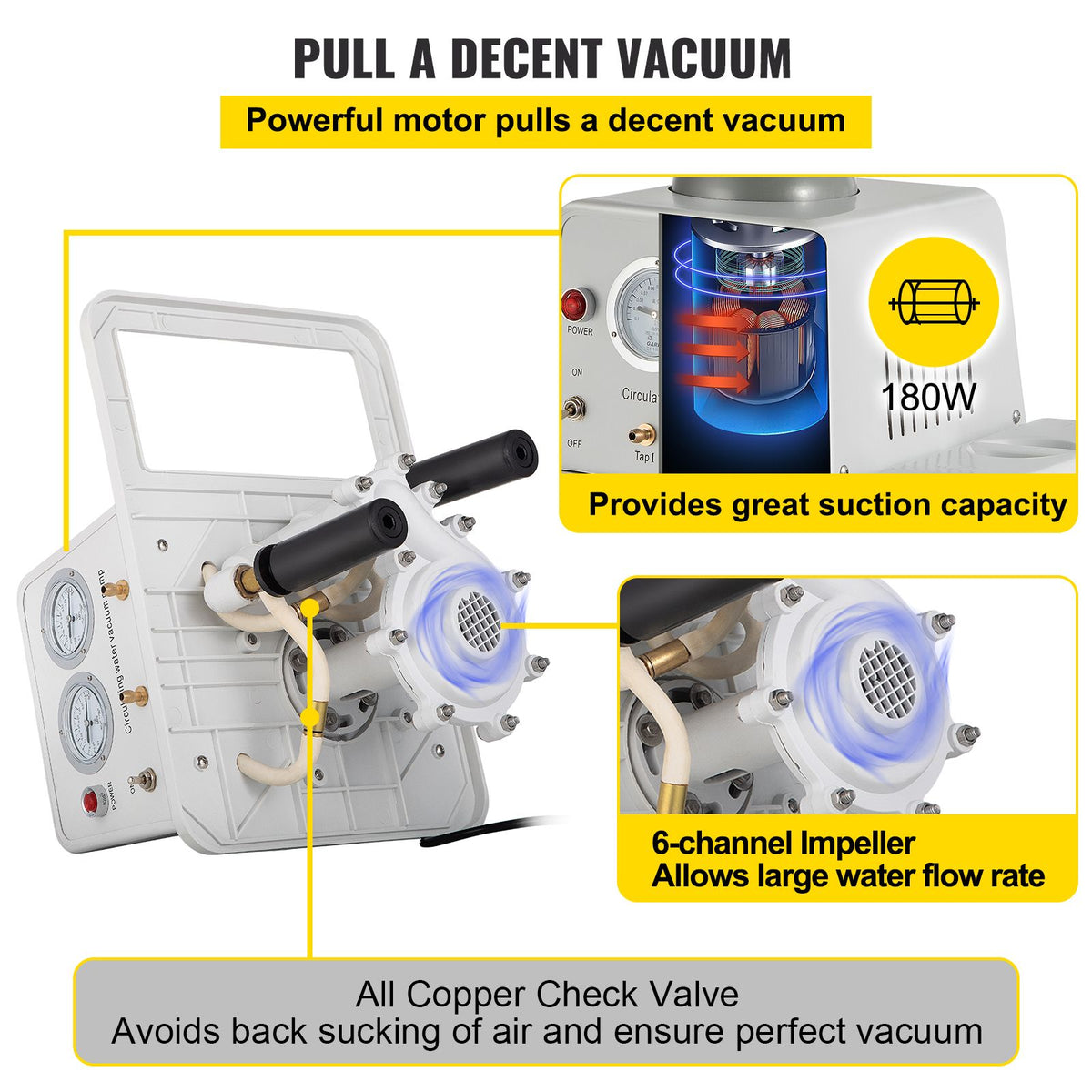 Lab Multi-Purpose Water Circulating Vacuum Pump,15L, with 2 Off-Gas ...