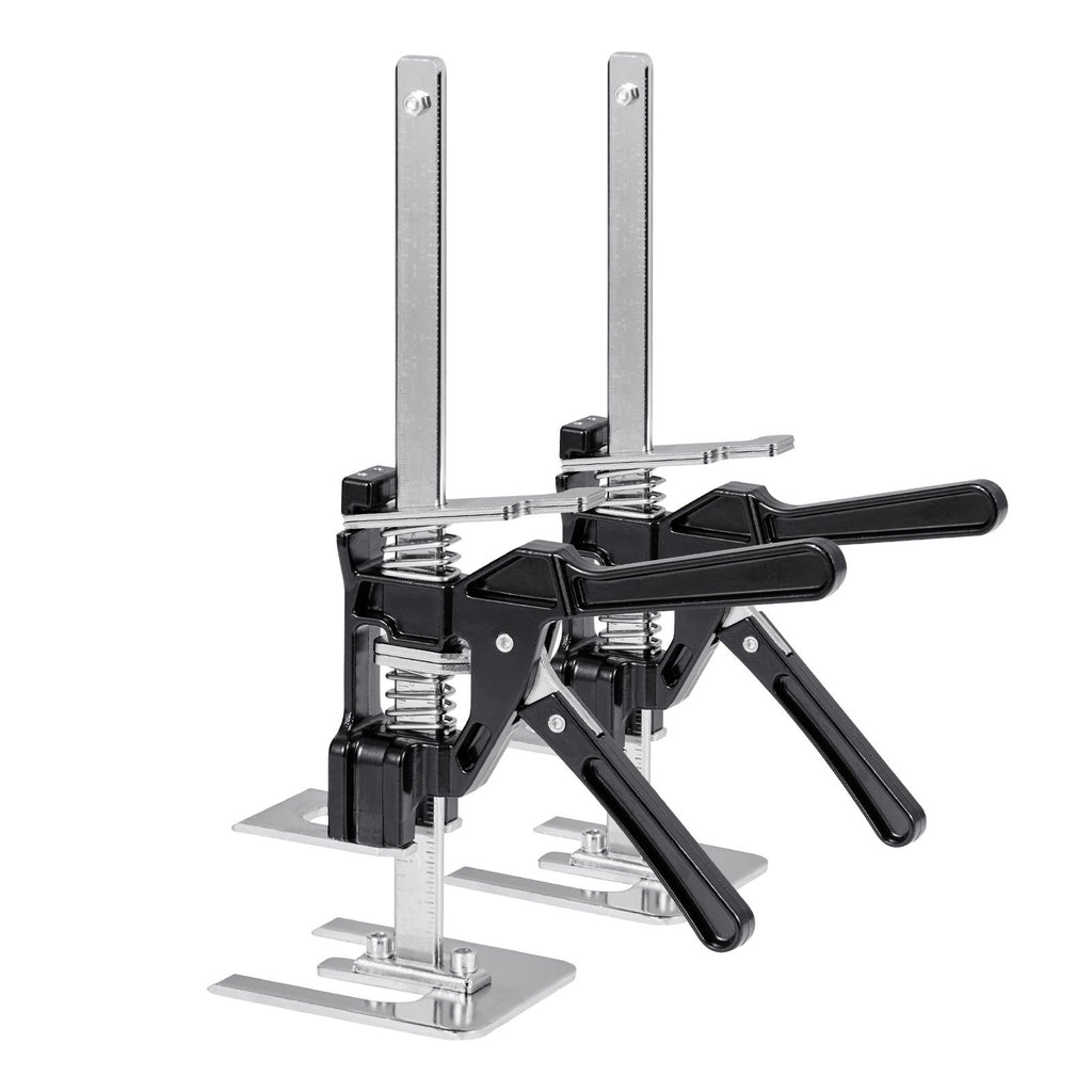 Labor Saving Arm Jack, 2 PCS 330 lbs Bearing Capacity, Lifting up to 7.1", Metal Hand Lifting Jack Tool with Magnetic Level, Adjustable Height, for Door, Window, Furniture, Woodworking, Black