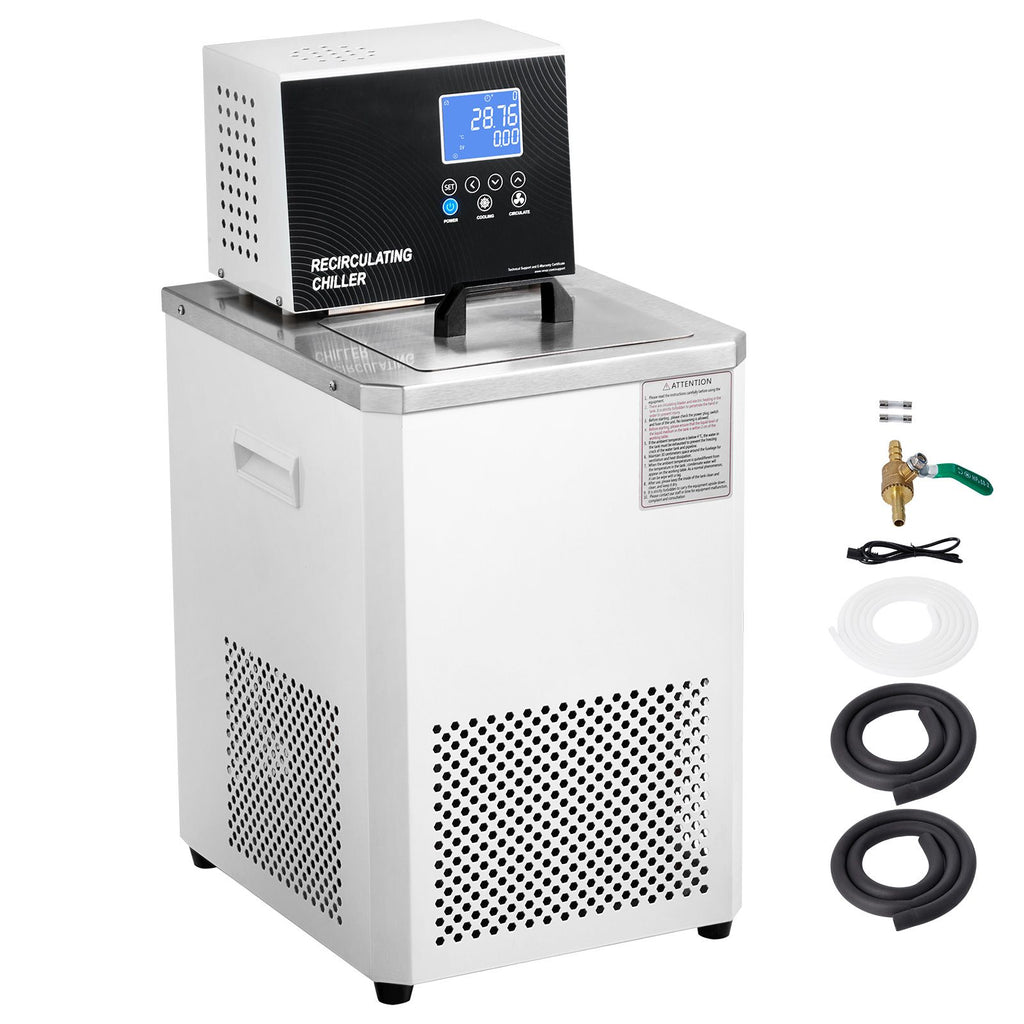 Laboratory Chiller Circulator, 6L Chiller Lab Low Temperature Cooling Liquid, -4 to 212 F Circulator Pump Chiller, LCD Display, 304 Stainless Steel Water Bath Recirculating Water Cooling Chiller