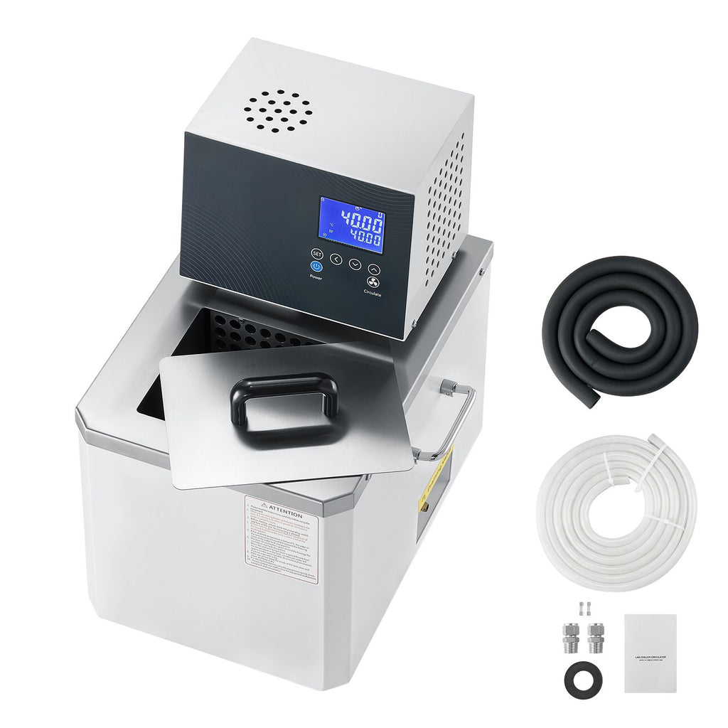 Laboratory High-Temperature Circulating Oil Bath, Up to 300 Celsius/572 Fahrenheit, 10 L Lab Constant Temp Heating Tank, 0.1 Celsius High Precision, Internal and External Dual Circulation