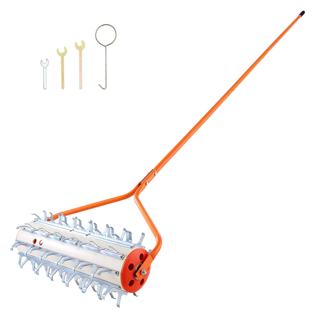 Lake Weed Roller, 12 ft Lake & Pond Weed Removal Tool, Muck Razer Aquatic & Sludge Tiller, Rid Roots and Muck Buildup, 9 Preassembled Galvanized Iron Blades, 3 Aluminum Handles, Easy Assembly