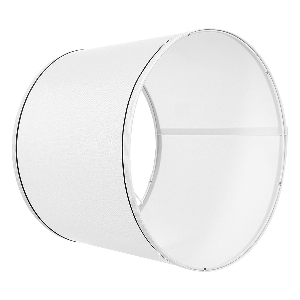 Lamp Shade 2 Set, 11 in Top x 13 in Bottom x 10 in High (Spider Fitter), Medium Lampshade with Harp, Replacement Lamp Shade for Table & Floor Lamps Pendant Lights, White with Black Edge