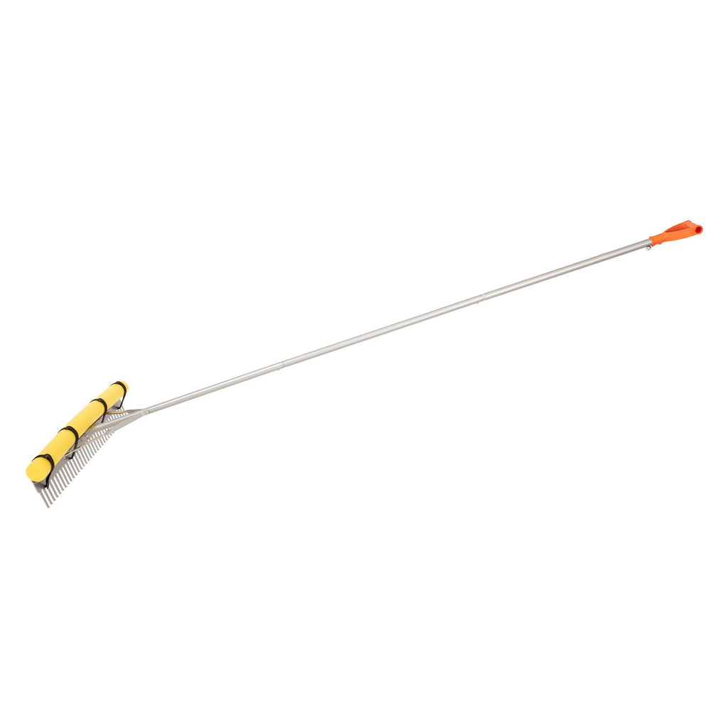 Landscape Rake, 36 inch Wide Head 102 inch Handle, Large Heavy Duty Aluminum Landscaping Leaf Rake Tool, Asphalt Level for Loosening Soil, Garden & Yard, Pond Gravel & Beach Lawn Care, 52ft Rope